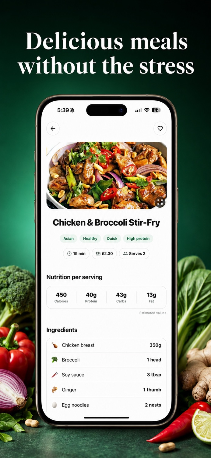 Delicious meals — the explore screen with dish photos