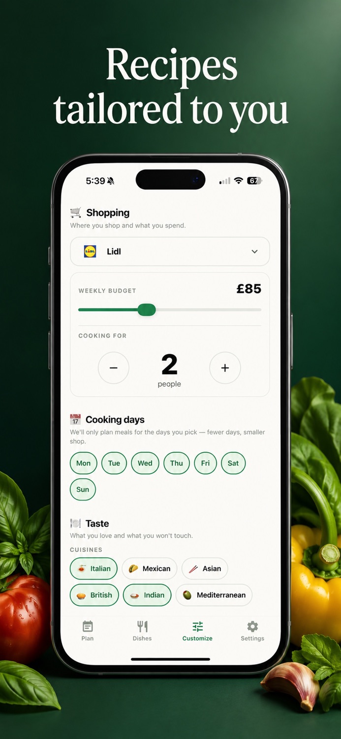 Recipes tailored to you — a recipe page